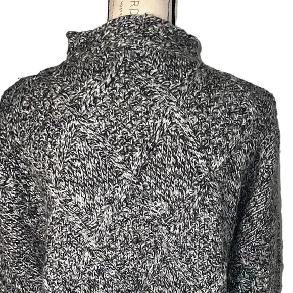 Express Tricot Sweater Large Angora Wool Blend Diamond Mock Neck Hand-knitted - Picture 8 of 8